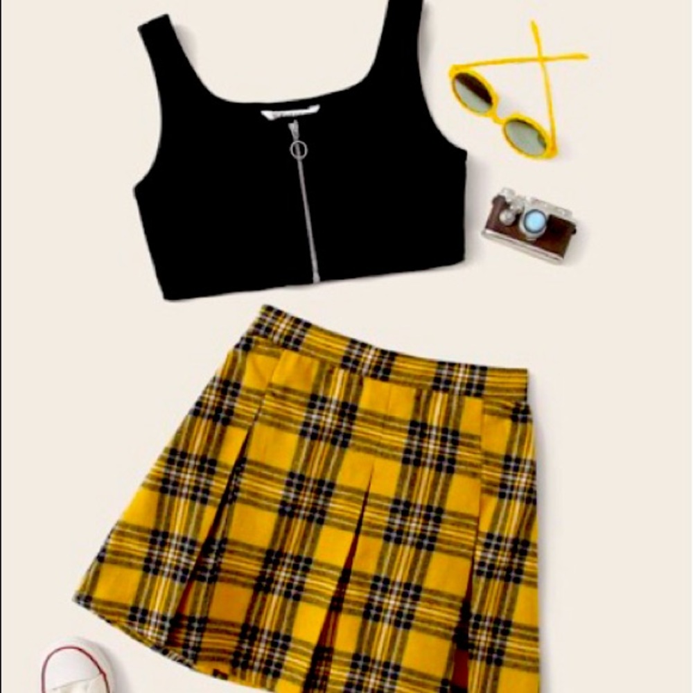 SHEIN girls o-ring crop top and Skirt set!.